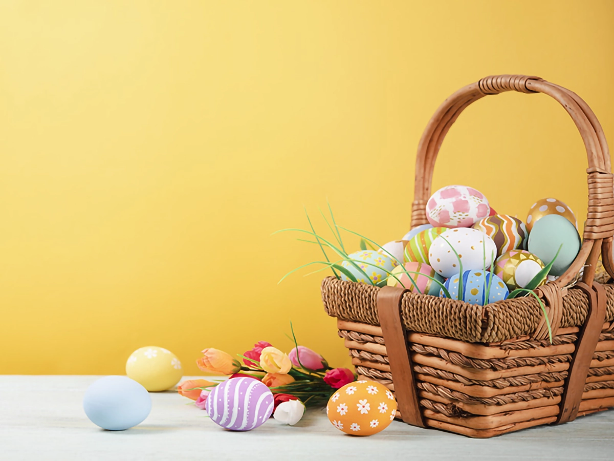 Easter basket of eggs